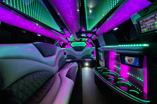Party bus with disco lights