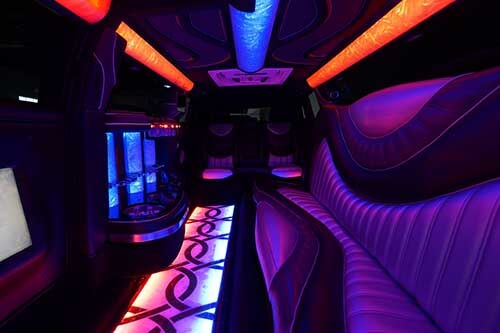 Limo bus with neon lights