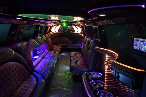 Limo bus rental with disco lights