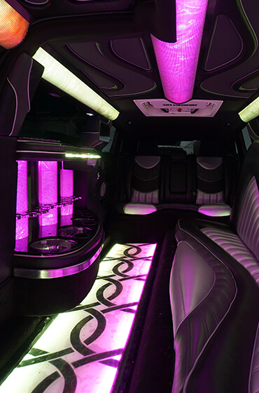 limousine party bus rental with floor lights 
