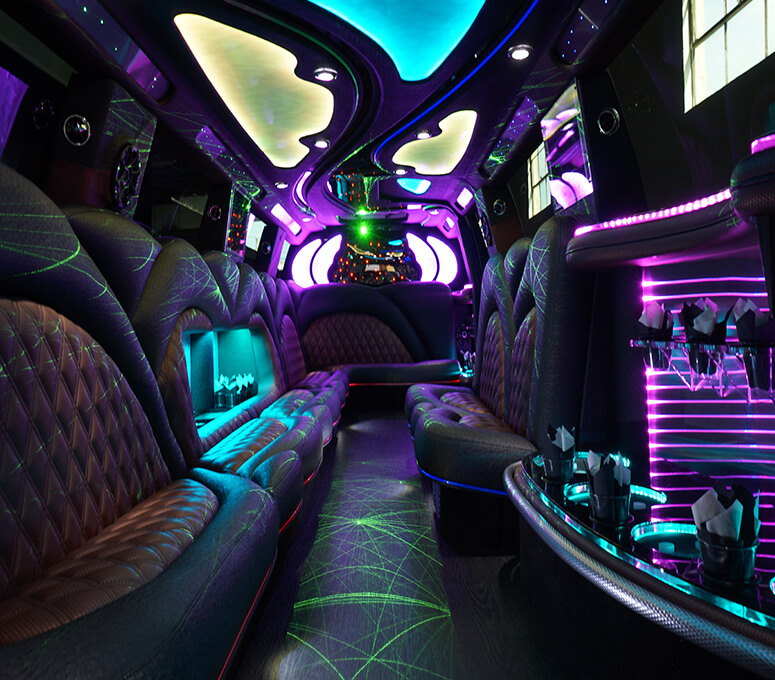 Opulent Hummer limo rental with leather seats